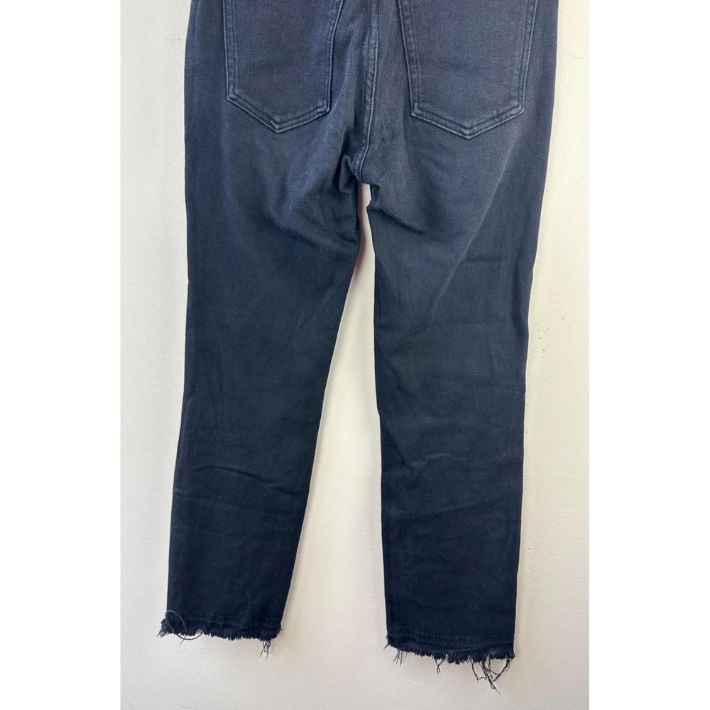 AYR The Rocker Jeans with Frayed Hem in Magnetic Black Cropped Denim Size 26 - Picture 12 of 13